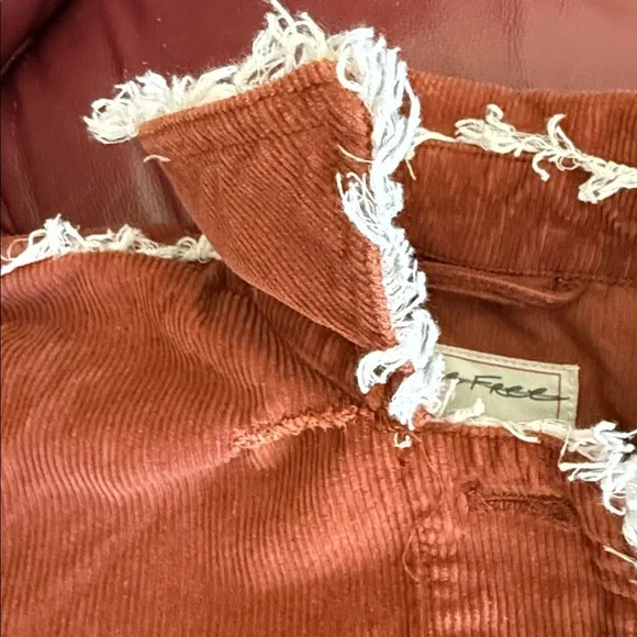 Free People We The Free Rust Corduroy Raw Hem Jacket Small - Picture 7 of 7